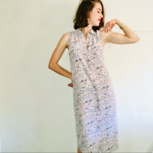 EQUIPMENT Lavender Floral Silk Midi Shirt Dress - Picture 8 of 11